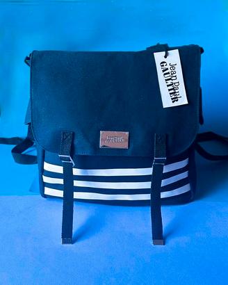 Zaino "Jean Paul Gaultier" blu e bianco in canvas