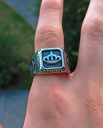 Anello CORONA Argento Acciaio INOX King Urban Y2K
