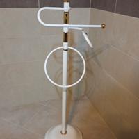 porta asciugamani vintage bagno bianco oro appendi