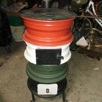 stufa a legna colorata funzionante