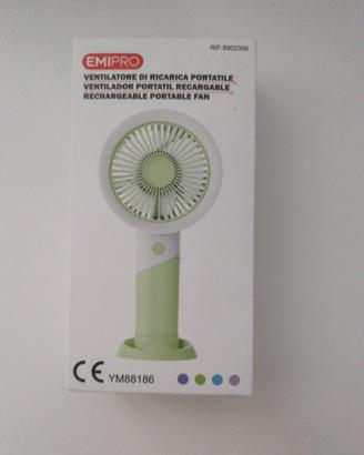 ventilatore portatile ricaricabile USB-C con base 