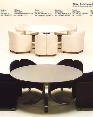 Iconico tavolo T69 Tecno con 6 poltroncine Tecno