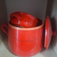 Pentola di terracotta e 6 ciotole