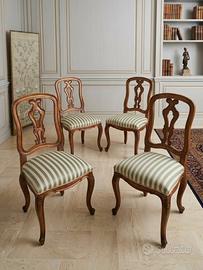 Set 2 sedie Luigi Filippo in noce massello