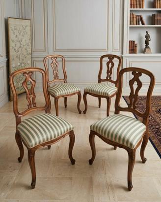 Set 2 sedie Luigi Filippo in noce massello