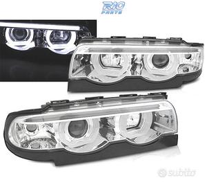 FARI OCCHI ANGEL BMW E38 94-01 FONDO CROMATO