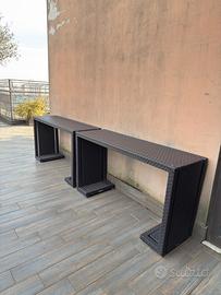 consolle da esterno in rattan sintetico