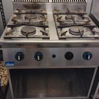 Cucina professionale acciaio inox 4 fuochi