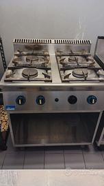 Cucina professionale acciaio inox 4 fuochi