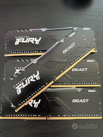 Kingston Fury Beast RGB DDR4 64GB (4x16GB) 3200MHz