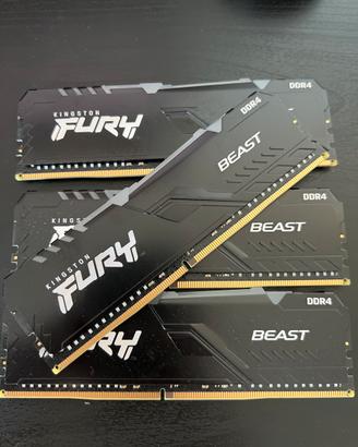Kingston Fury Beast RGB DDR4 64GB (4x16GB) 3200MHz