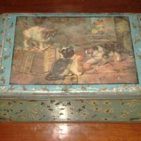 scatola latta biscotti dolci antica decorata 1940