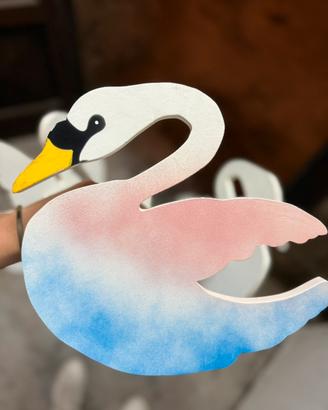 Lampadario a forma di cigno