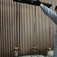 LAMPADARIO + Faretti A SOSPENSIONE LEGNO E METALLO