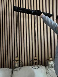 LAMPADARIO + Faretti A SOSPENSIONE LEGNO E METALLO