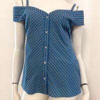 LIU JO Top azzurro blu bianco fantasia righe