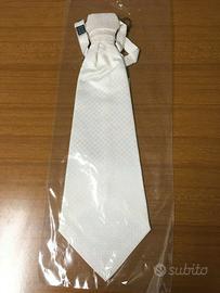 Cravatta/Tie Bianco panna rombi a rilievo - Seta