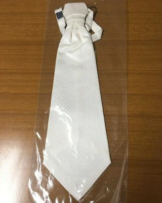 Cravatta/Tie Bianco panna rombi a rilievo - Seta
