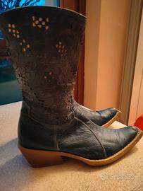 STIVALETTI TIPO COWBOY BLU N °38