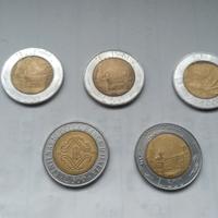 Lotto monete da 500 lire
