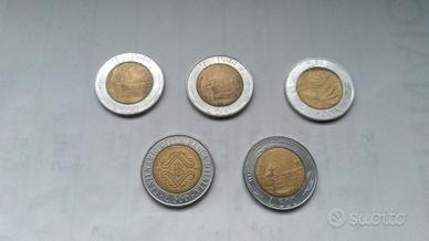 Lotto monete da 500 lire
