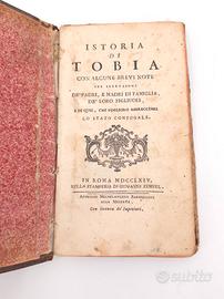 Istoria Di Tobia 1754 Roma Zempel Barbiellini