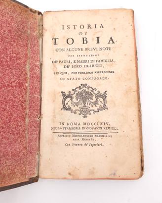 Istoria Di Tobia 1754 Roma Zempel Barbiellini