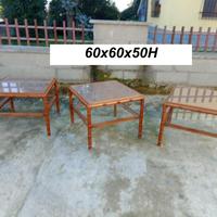 tavolinetto bambù e vetro