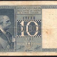 ITALIA 1944 - SPL banconota 10 Lire Impero #YEU