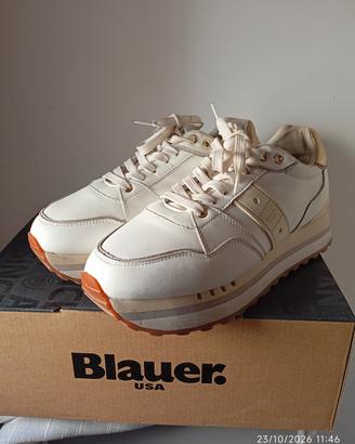 scarpe da donna Blauer bianco/avorio stringate