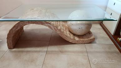 Tavolino da caffè in pietra, anni 80