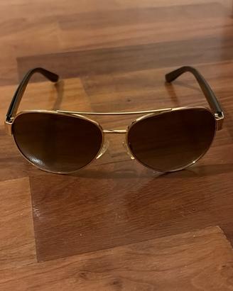 occhiali da sole marroni oro da donna Michael Kors