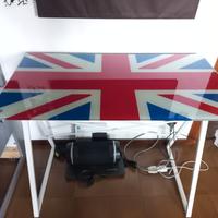 scrivania con bandiera Inghilterra +sgabello 