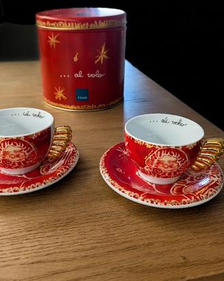 THUN Set 2 Tazzine Al Volo Natale e Scatola Latta