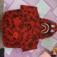 Felpa Bape Shark Full Zip Camo Rosso