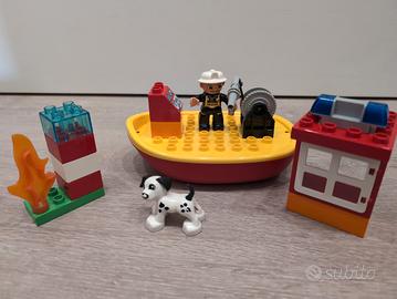 lego duplo 10591 barca dei pompieri, usata