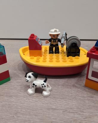 lego duplo 10591 barca dei pompieri, usata