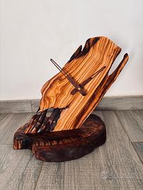 Orologio  artigianale in ulivo sardo