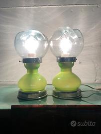 Lampade coppia vintage vetro Murano verdi