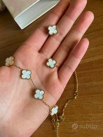 Set luxoury Van Cleeef bracciale orecchino e colla