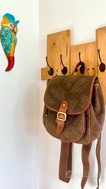 Zaino The Bridge originale in vera pelle marrone.