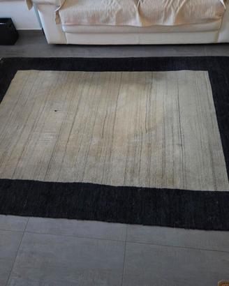 Tappeto lana beige, pelo corto , 240x170 cm