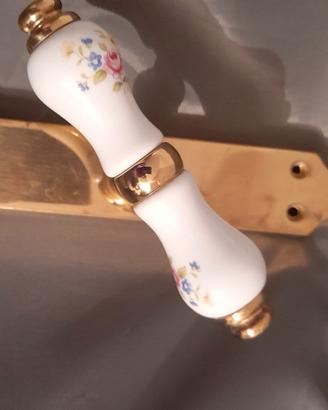 Maniglia per finestre in ottone e ceramica