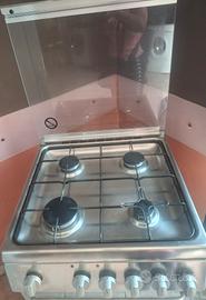 cucina a gas  forno elettrico ventilato acciaio 