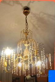 lampadario placato oro con goccie Swarovski!