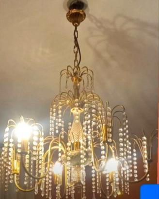 lampadario placato oro con goccie Swarovski!