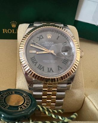 Rolex datejust acciaio oro 41 mm wimbledon