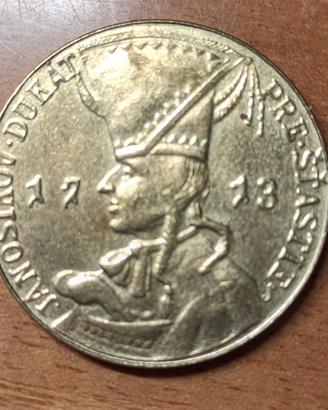 Riproduzione moneta d'oro Ducato 1713