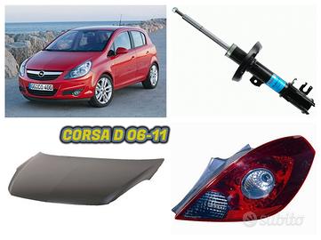 Opel Corsa D cofano fanale paraurti ammortizzatori