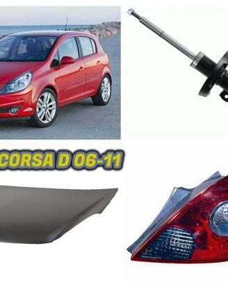 Opel Corsa D cofano fanale paraurti ammortizzatori